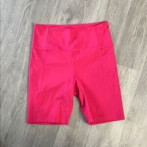 Girlfriend Collective Pink High-Waisted Bike Shorts
